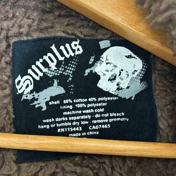 Surplus Printed Fleece Lined Bomber Jacket Size Large - Picture 3 of 8